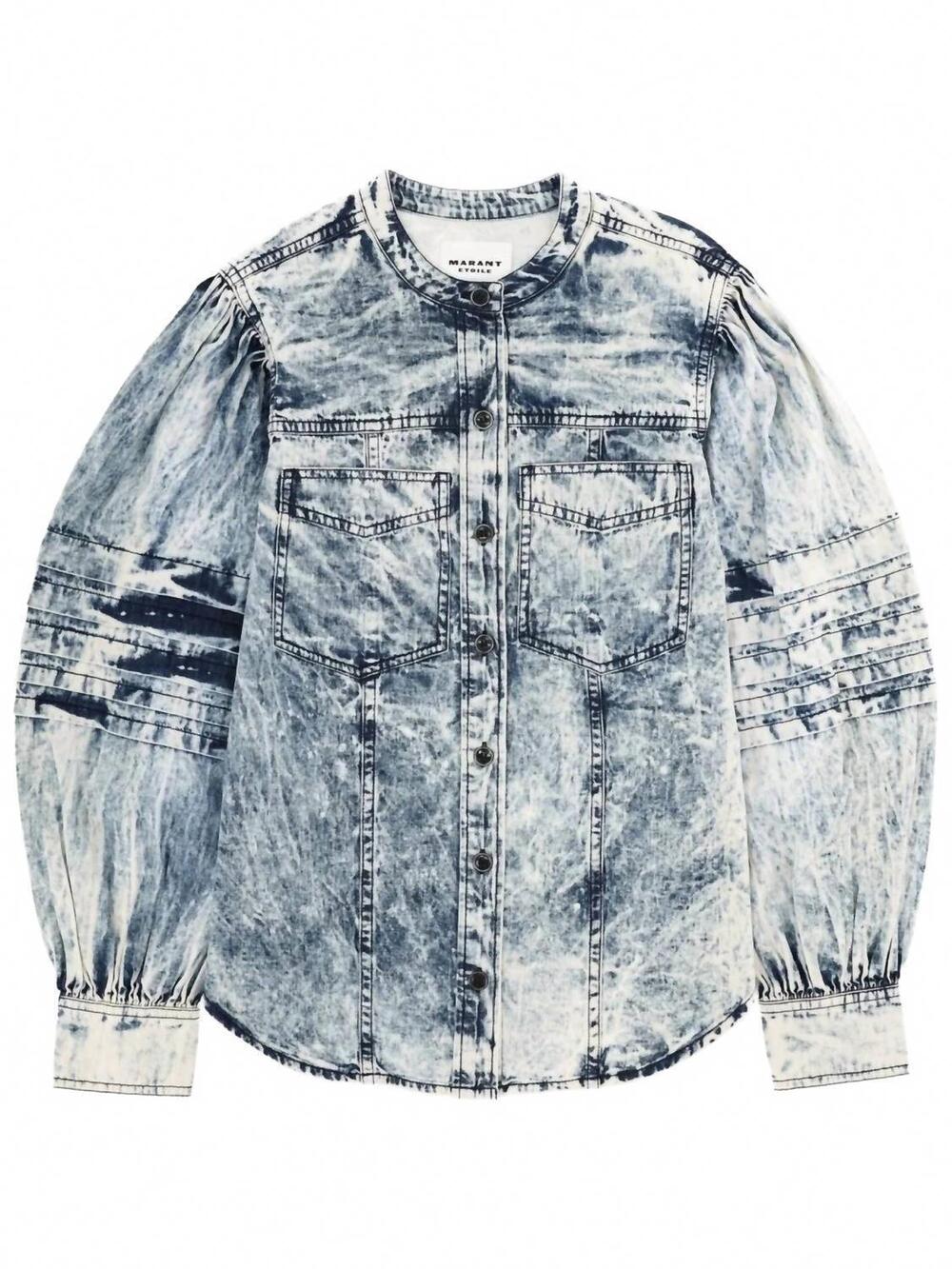 NEW ISABEL MARANT women's mileda top in blue haven/ white